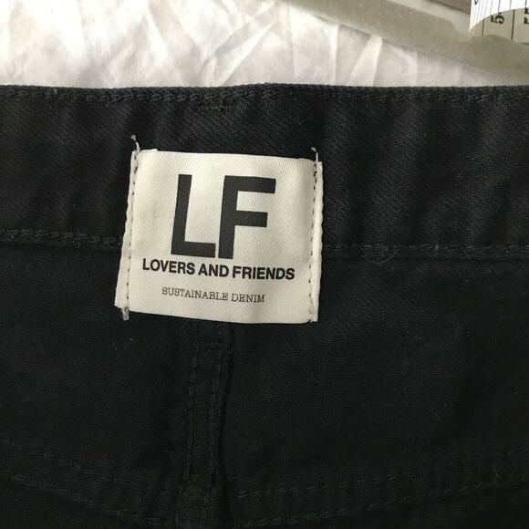 Lovers and Friends Jack High Rise Cut Off Frayed Raw Hem Black Shorts Size 28 - Picture 6 of 8